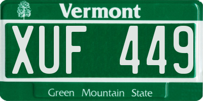 VT license plate XUF449