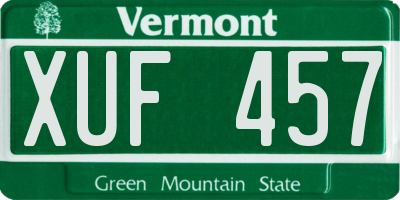 VT license plate XUF457