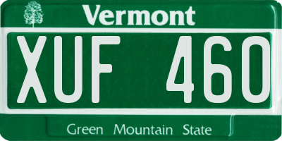 VT license plate XUF460