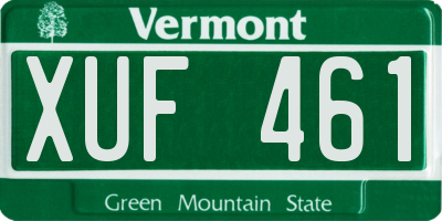 VT license plate XUF461