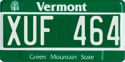 VT license plate XUF464