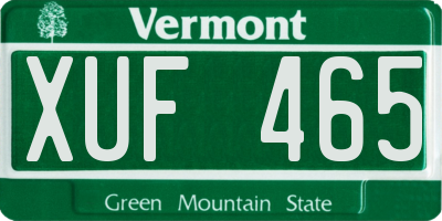 VT license plate XUF465