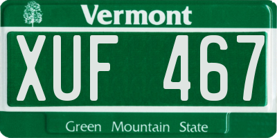 VT license plate XUF467