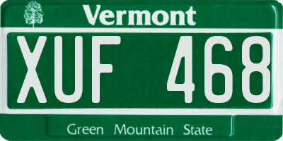 VT license plate XUF468