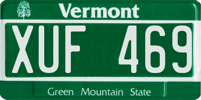 VT license plate XUF469