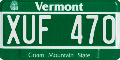 VT license plate XUF470