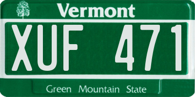 VT license plate XUF471