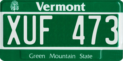 VT license plate XUF473