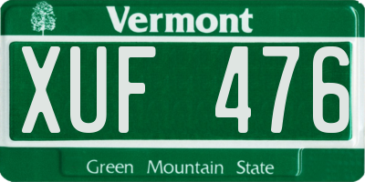 VT license plate XUF476