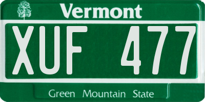 VT license plate XUF477