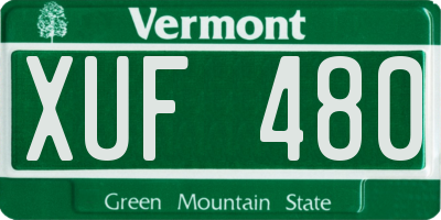 VT license plate XUF480