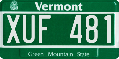 VT license plate XUF481