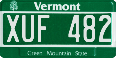 VT license plate XUF482
