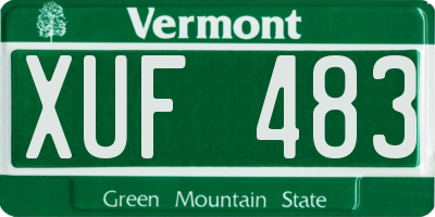 VT license plate XUF483