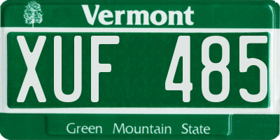 VT license plate XUF485