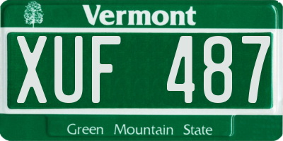 VT license plate XUF487
