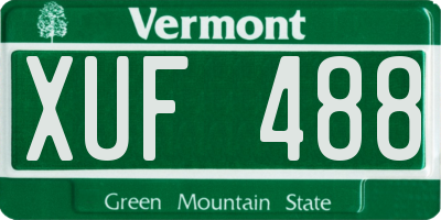 VT license plate XUF488