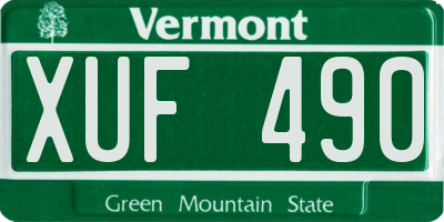 VT license plate XUF490