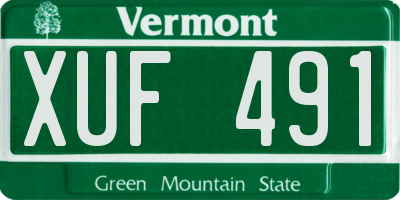 VT license plate XUF491