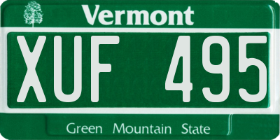 VT license plate XUF495