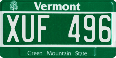 VT license plate XUF496