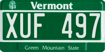 VT license plate XUF497