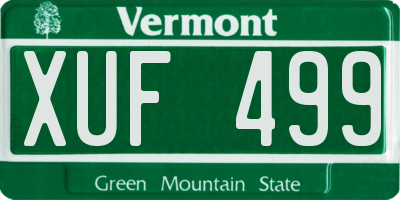 VT license plate XUF499