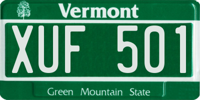 VT license plate XUF501