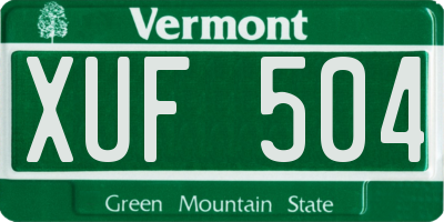 VT license plate XUF504