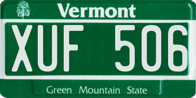 VT license plate XUF506