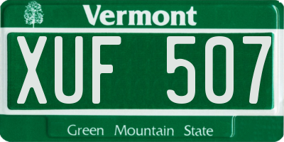 VT license plate XUF507
