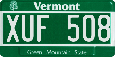 VT license plate XUF508
