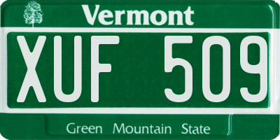 VT license plate XUF509