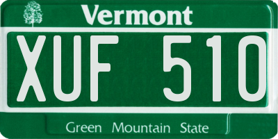 VT license plate XUF510