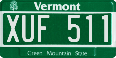 VT license plate XUF511