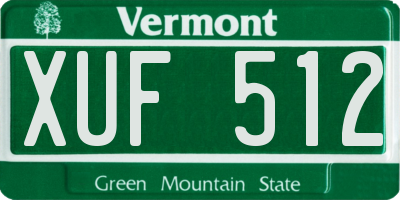 VT license plate XUF512