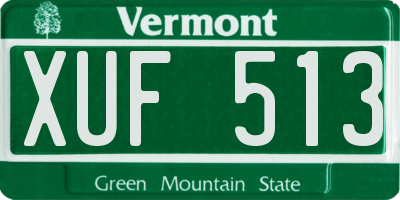 VT license plate XUF513