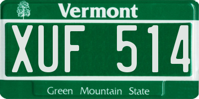 VT license plate XUF514