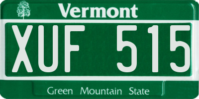 VT license plate XUF515