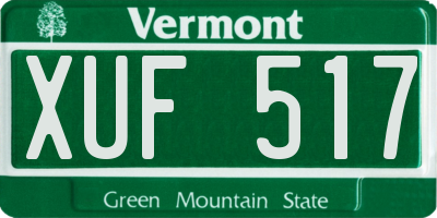 VT license plate XUF517