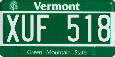 VT license plate XUF518