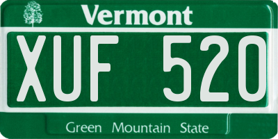 VT license plate XUF520