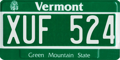 VT license plate XUF524