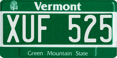VT license plate XUF525