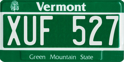 VT license plate XUF527