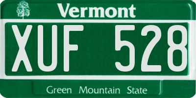 VT license plate XUF528