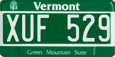 VT license plate XUF529