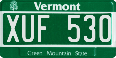 VT license plate XUF530