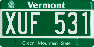 VT license plate XUF531