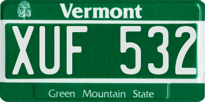 VT license plate XUF532